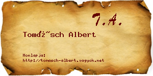 Tomásch Albert névjegykártya