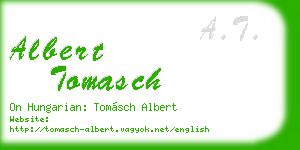 albert tomasch business card